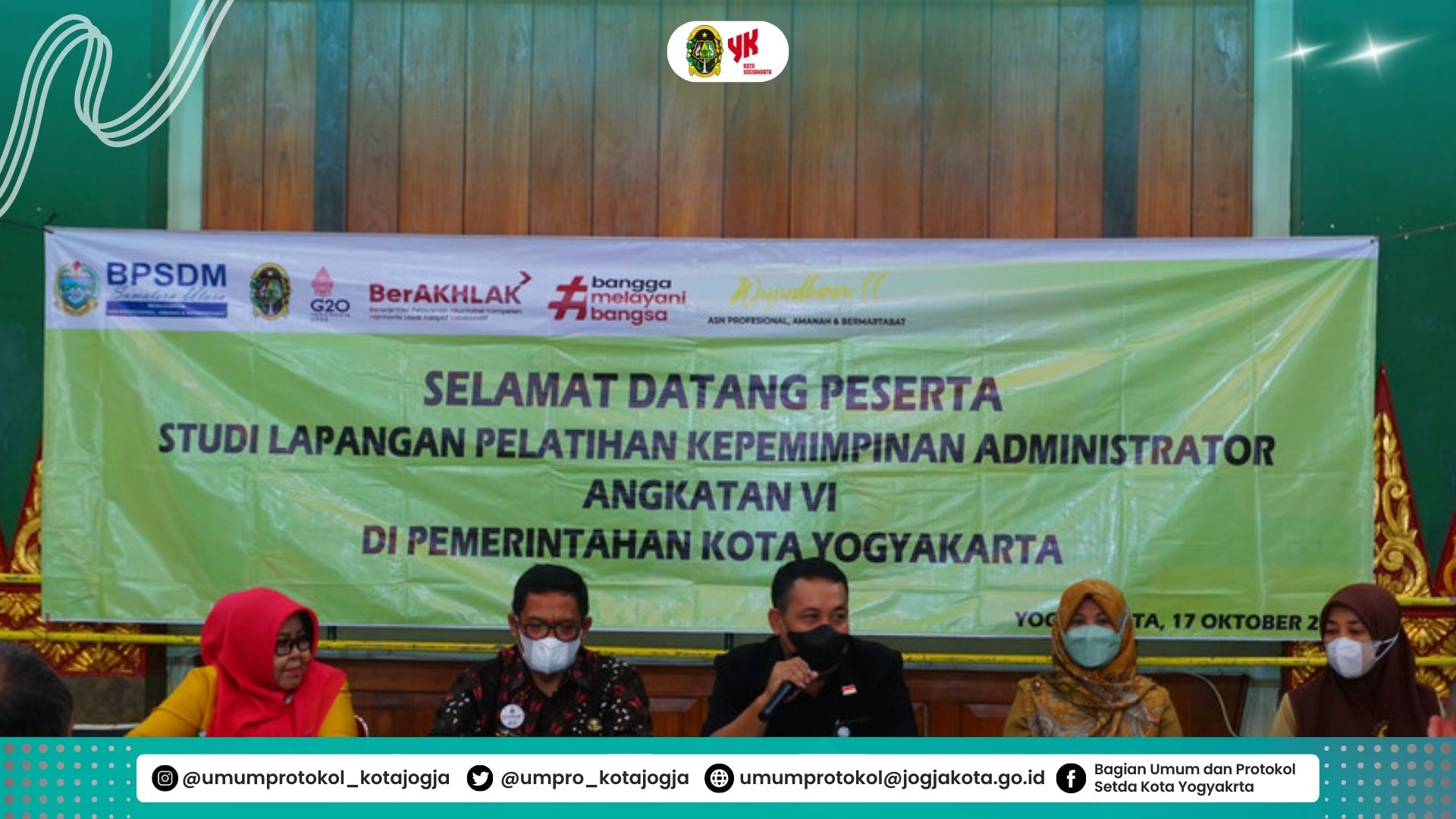 Penerimaan Peserta Pelatihan Kepempinan Administrator (PKA) Angkatan VI Provinsi Sumatera Utara  di Pemerintah Kota Yogyakarta